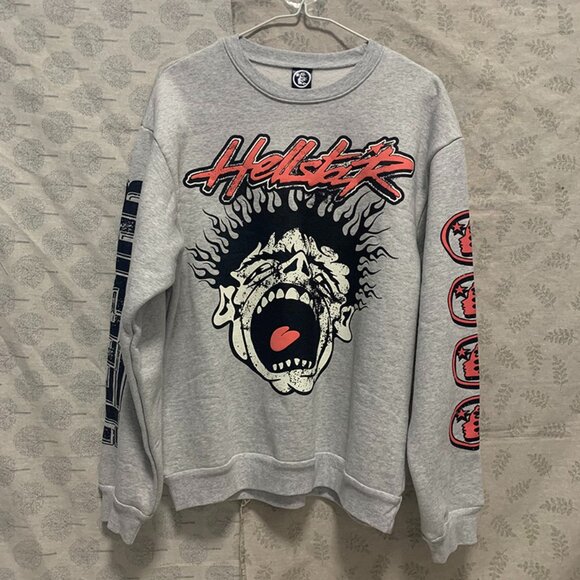 Hellstar Capsule 9 Crew Neck Grey Sweatshirt - Picture 1 of 6